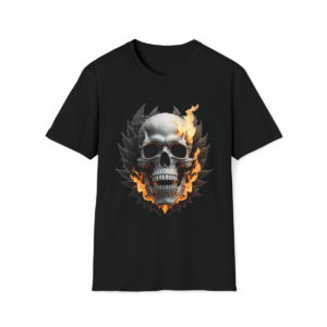 Skull Fire Face Unisex Softstyle T-Shirt
